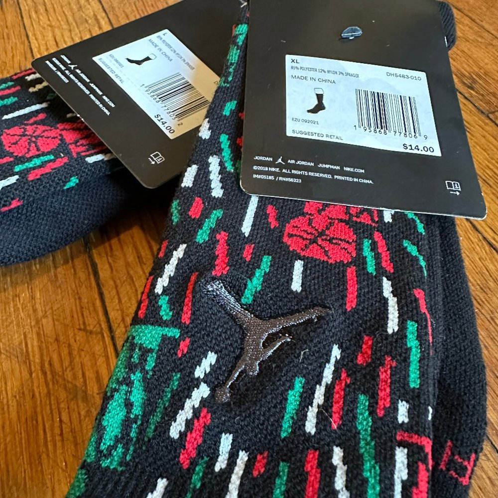 Jordan x Nina Chanel Abney NWT Men's XL Size 12-15 Legacy Crew Socks